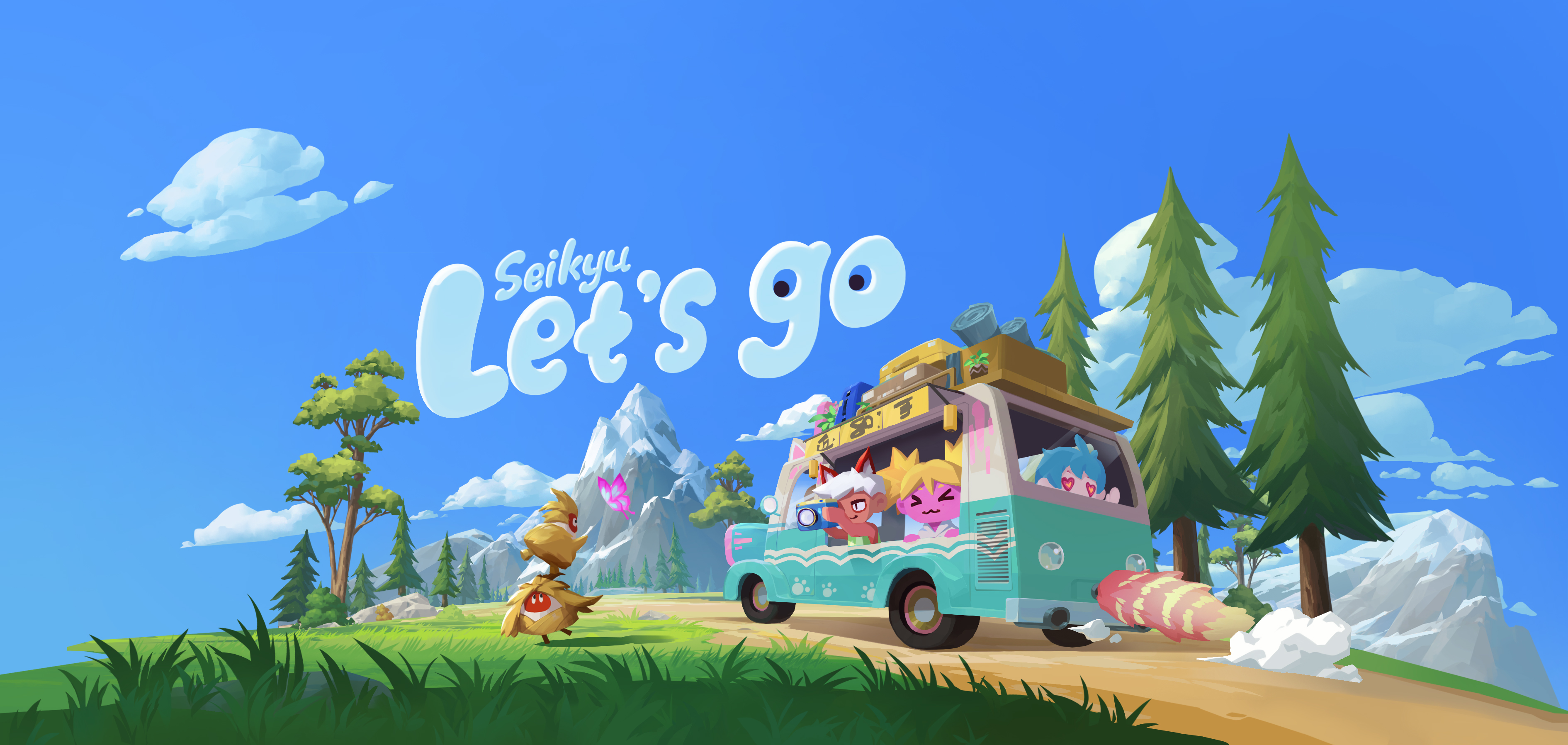 The Seikyu companions setting out together in their travelling van